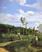 Camille Pissarro Walking along the village painting